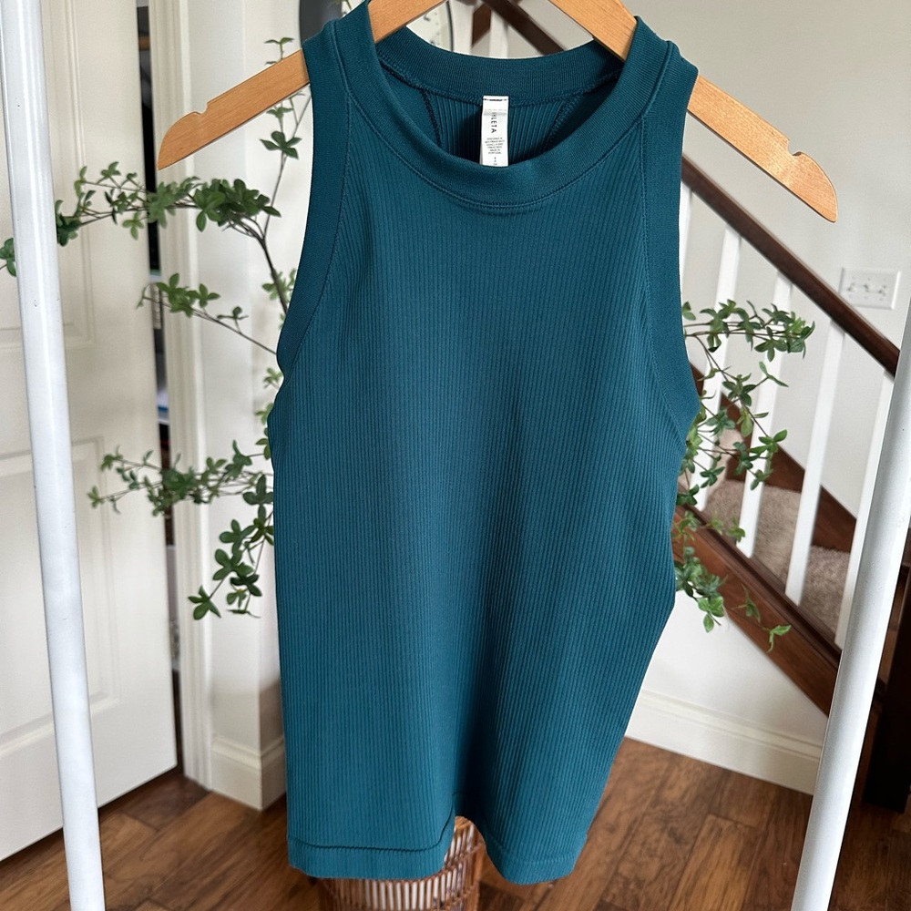 Athleta Teal Ribbed Tank Top